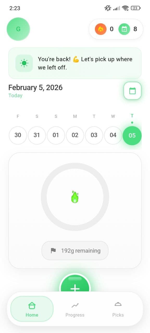 Protly App Home Screen